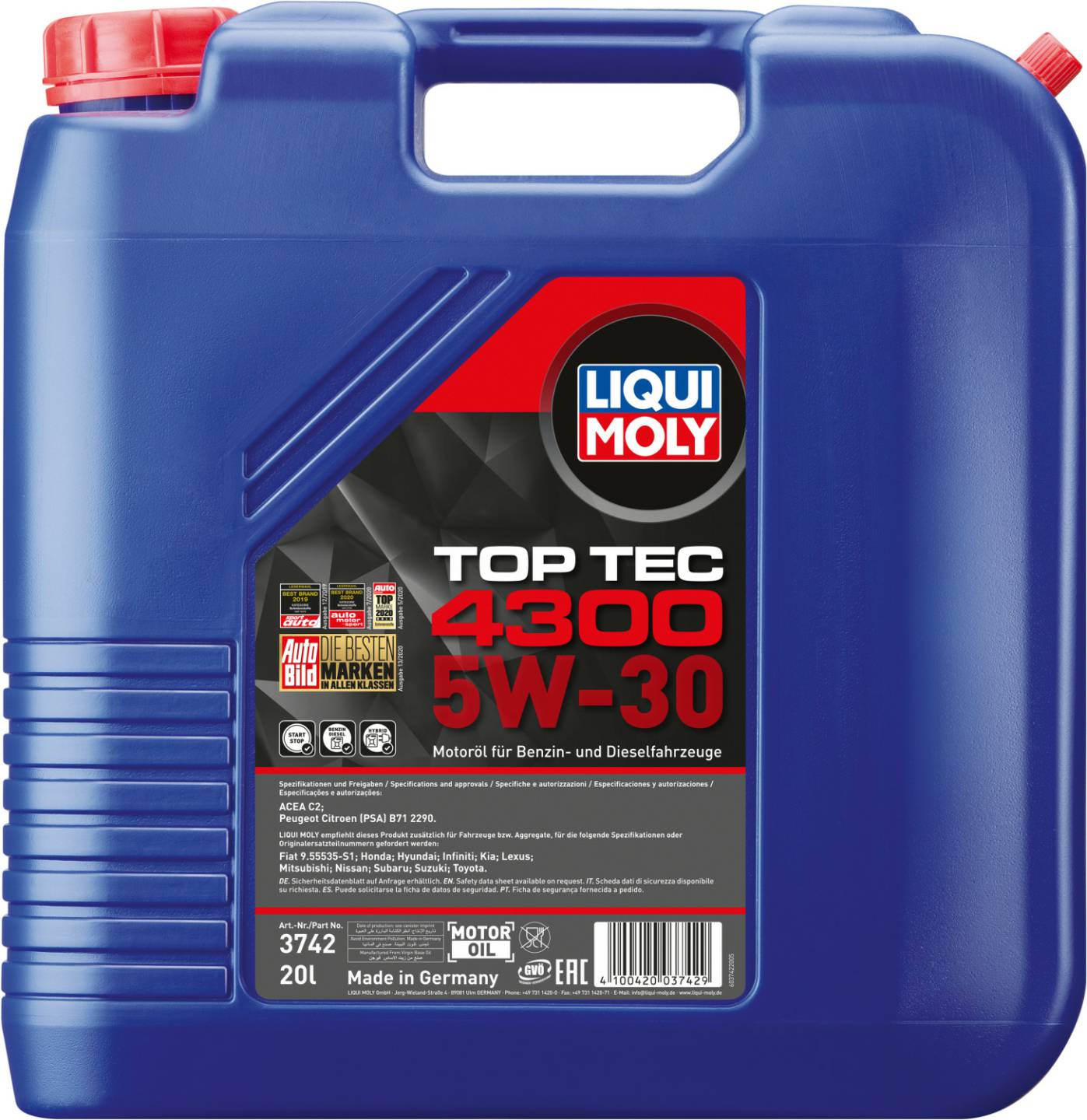 LIQUI MOLY Top Tec 4300 5W-30 volkswagen LIQUI MOLY Top Tec 4300 5W-3020 l