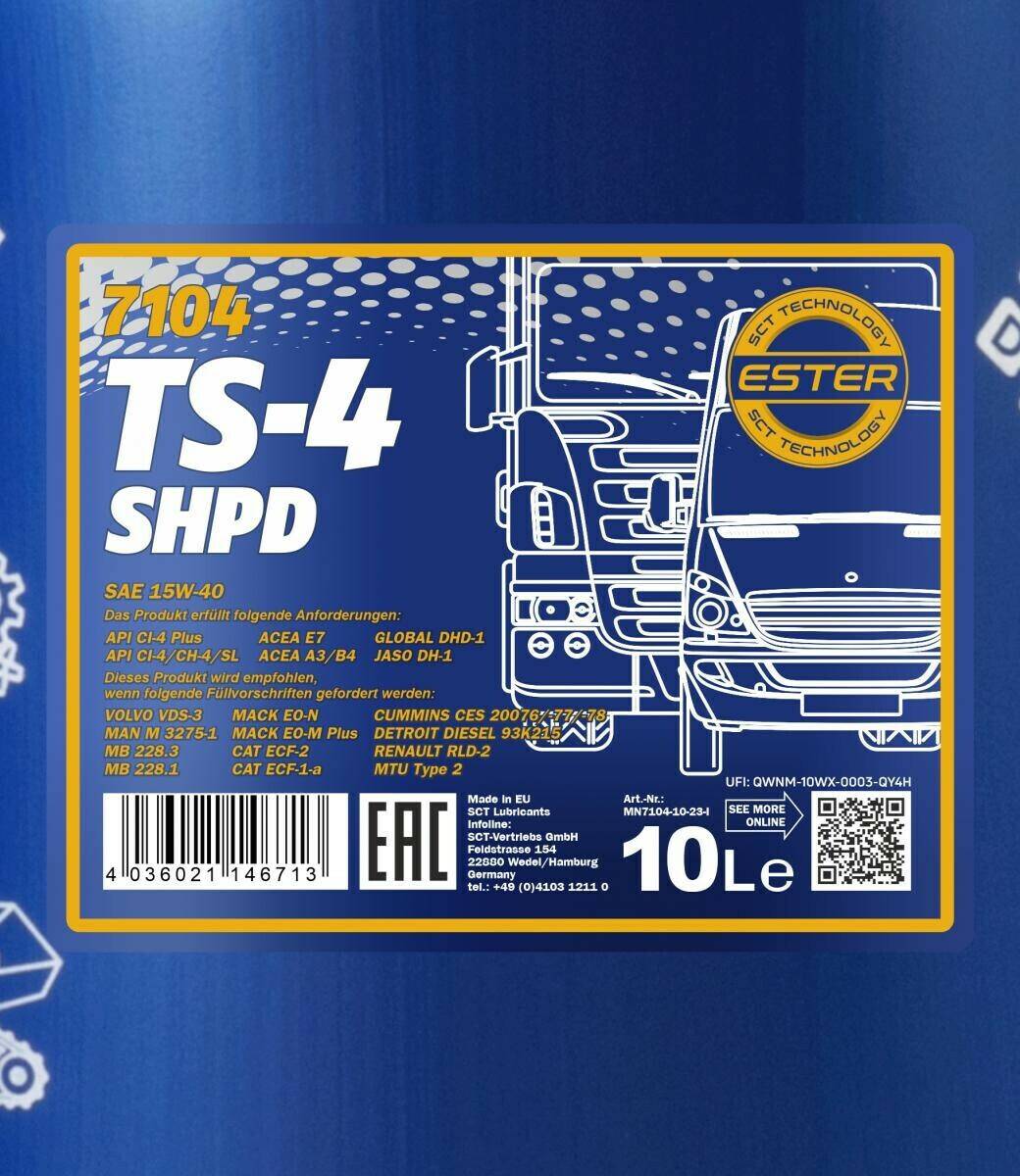 Mannol TS-4 SHPD 15W-40 volkswagen Mannol TS-4 SHPD 15W-4010 l