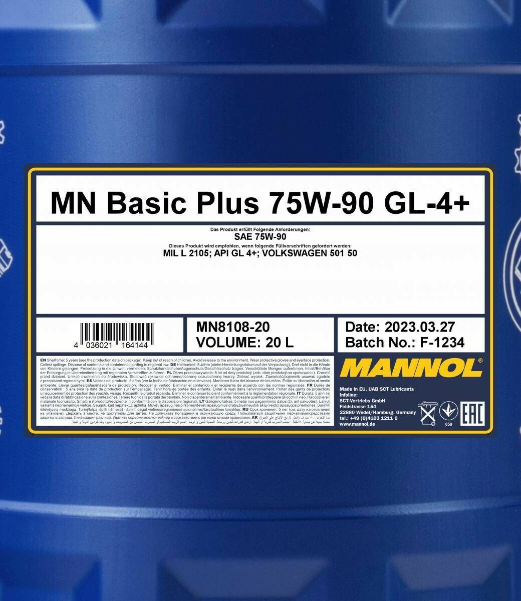 volkswagen Mannol Basic Plus 75W-90 API GL 4+20 l Mannol Basic Plus 75W-90 API GL 4+