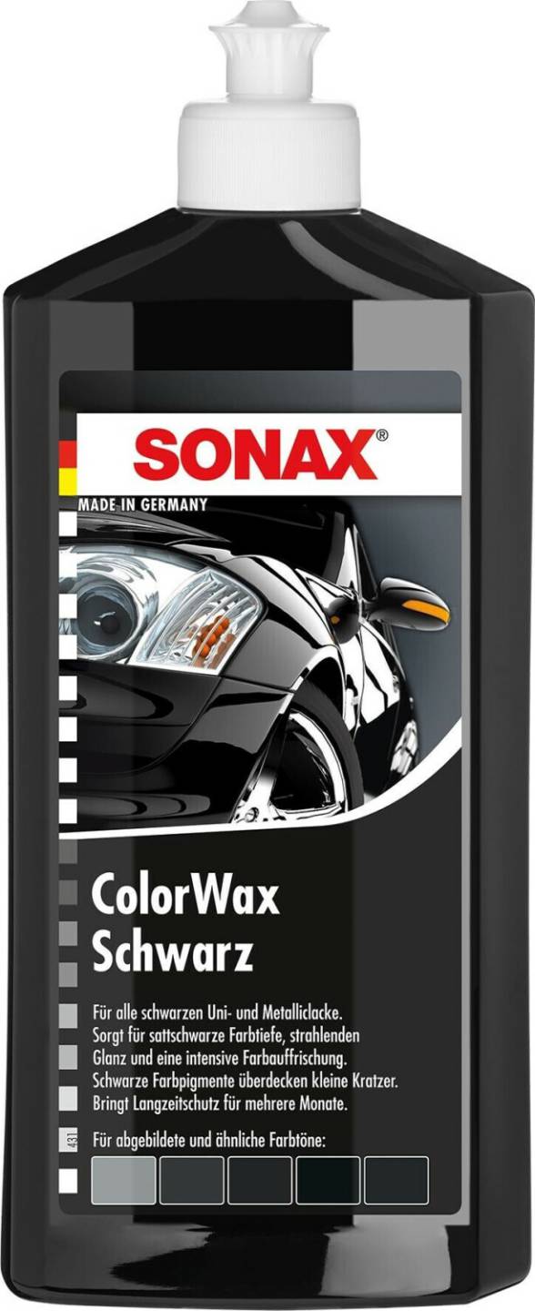 volkswagen Sonax ColorWax schwarz (500 ml) Cura della vernice