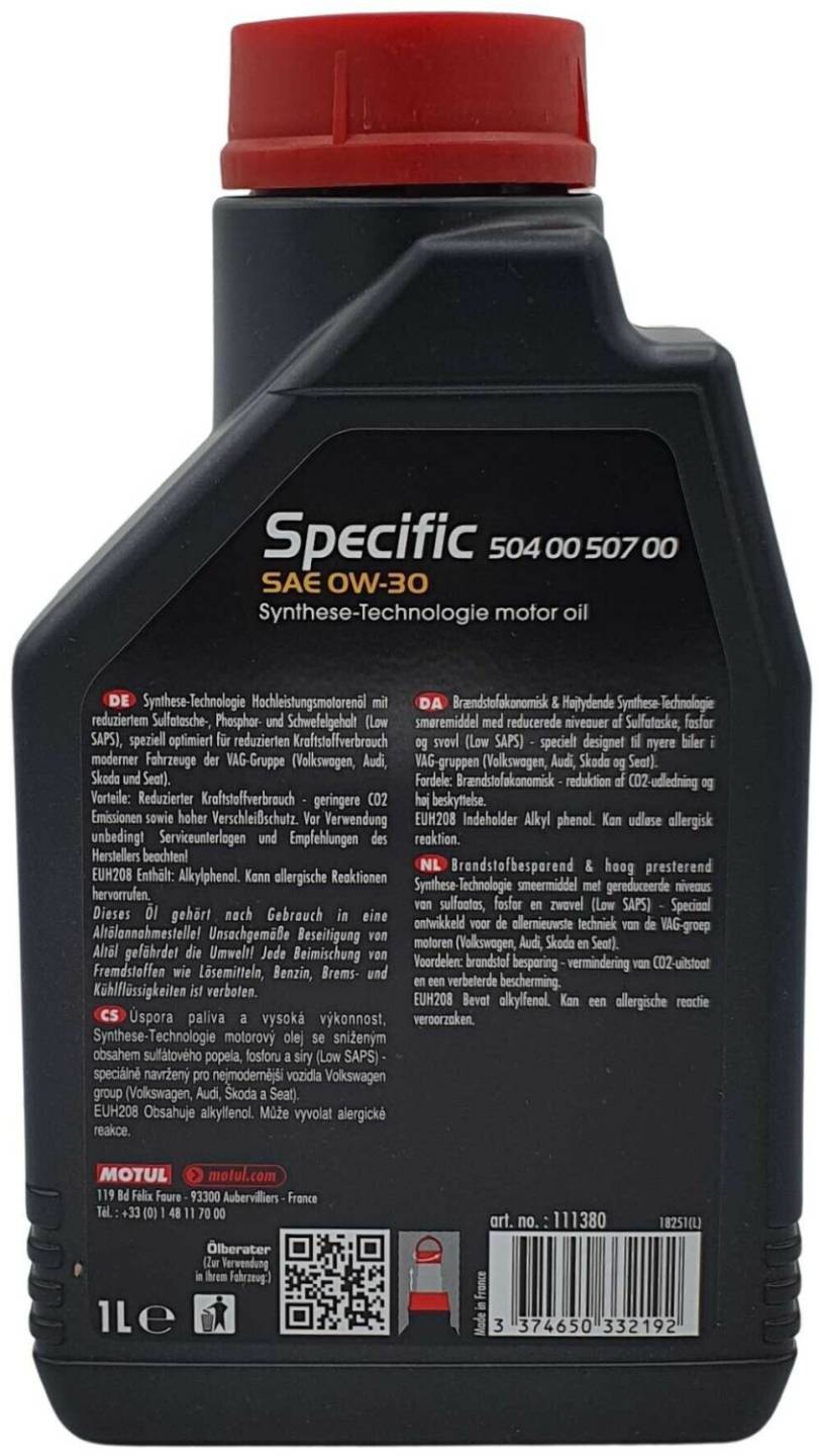 volkswagen Motul Specific 504.00-507.00 0W301 l Motul Specific 504.00-507.00 0W30