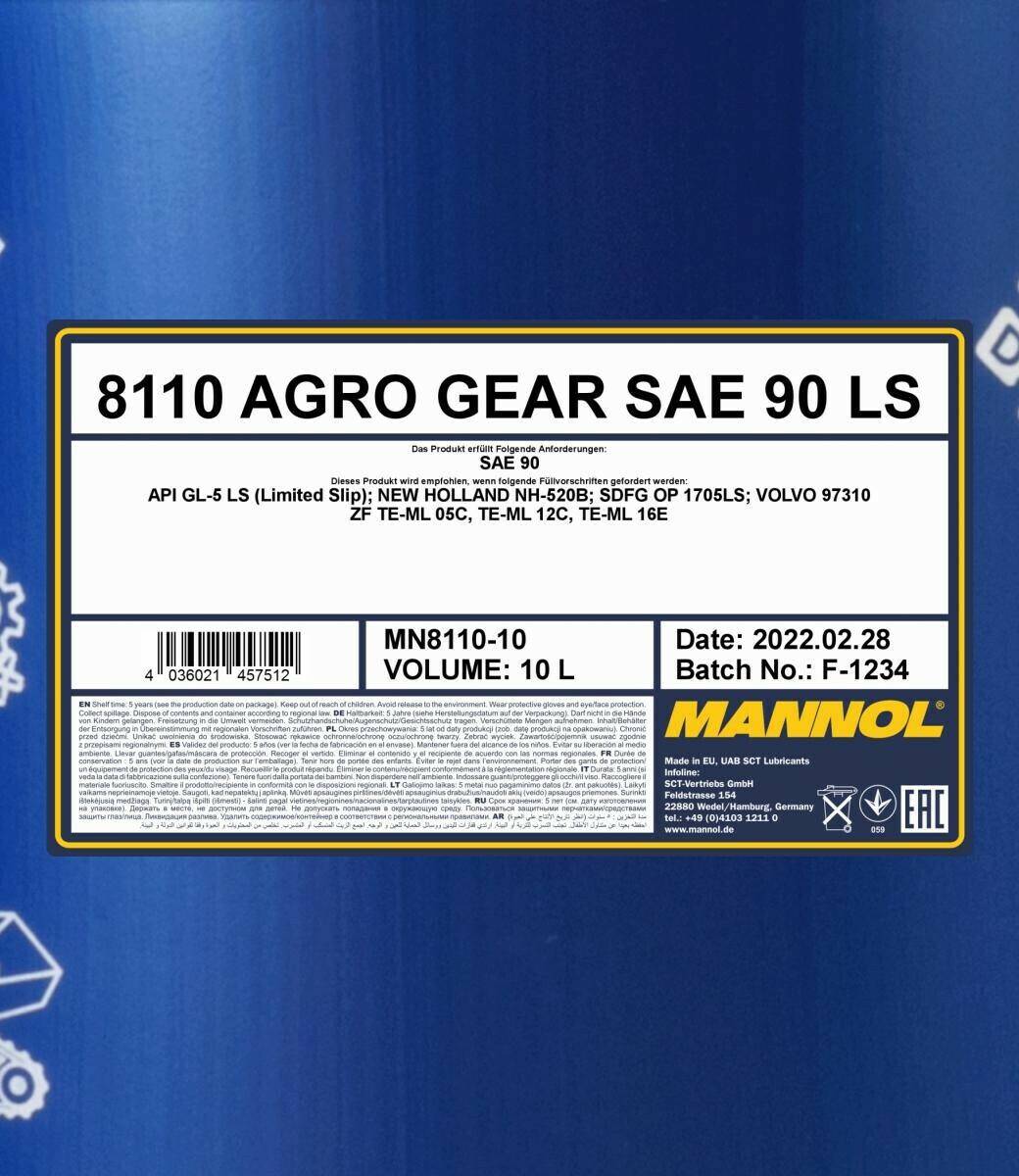 volkswagen Mannol Agro Gear 90 LS 8110 Olio per cambio